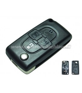 guscio 4 tasti chiave flip Citroen/Peugeot - senza lama chiave - batteria sul guscio