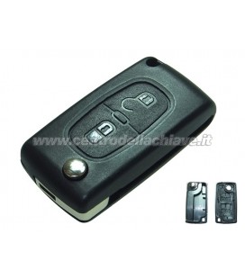 guscio 2 tasti chiave flip Citroen/Peugeot - senza lama chiave - batteria sulla scheda elettronica