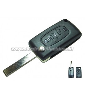 guscio 3 tasti (B) chiave flip Citroen/Peugeot - HU83 - batteria sulla scheda elettronica
