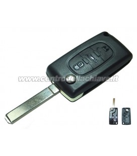 guscio 3 tasti (B) chiave flip Citroen/Peugeot - VA2 - batteria sul guscio