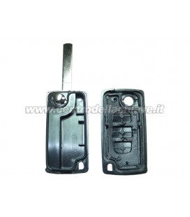 guscio 3 tasti chiave flip Citroen/Peugeot - VA2 - batteria sulla scheda elettronica