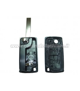 guscio 2 tasti chiave flip Citroen/Peugeot - HU83 - batteria sul guscio