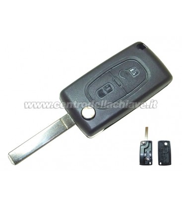 guscio 2 tasti chiave flip Citroen/Peugeot - VA2 - batteria sul guscio